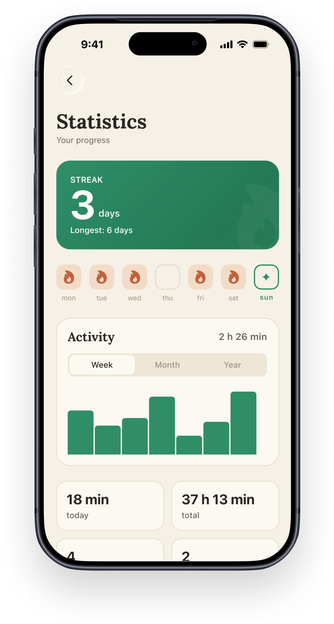 Reading stats in the Librosy app
